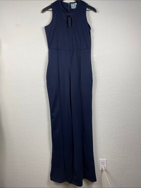 vfish Navy Sleeveless Keyhole Jumpsuit